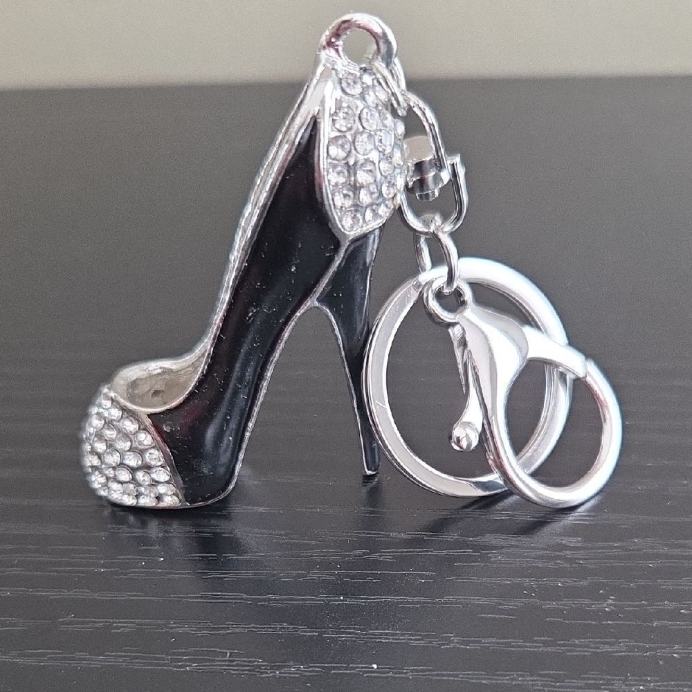 Black and Silver High Heel Keychain